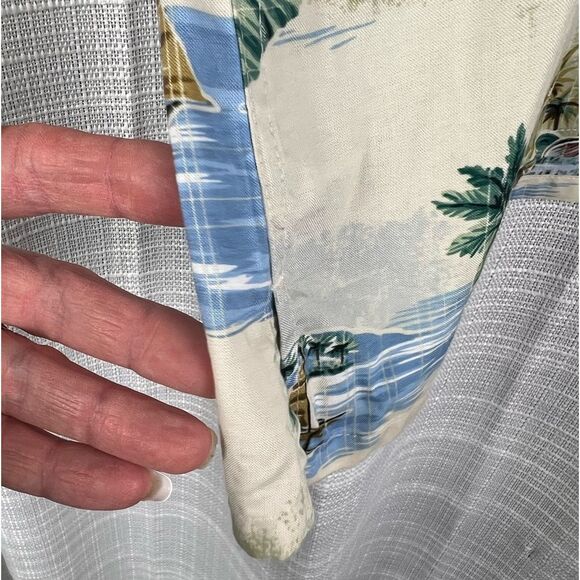 New Batik Bay Hawaiian Tropical Button Front Shirt XXL Palm Tree Surfboard Boats - Picture 4 of 10